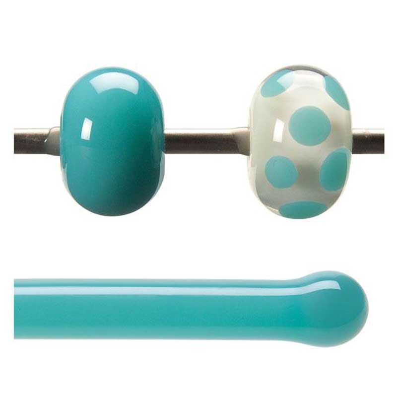 TURQUOISE BLUE OPALESCENT RODS #0116 by BULLSEYE GLASS