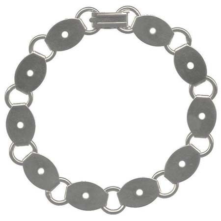 BRACELET with OVAL BLANKS - SILVER PLATED - 6 PACK