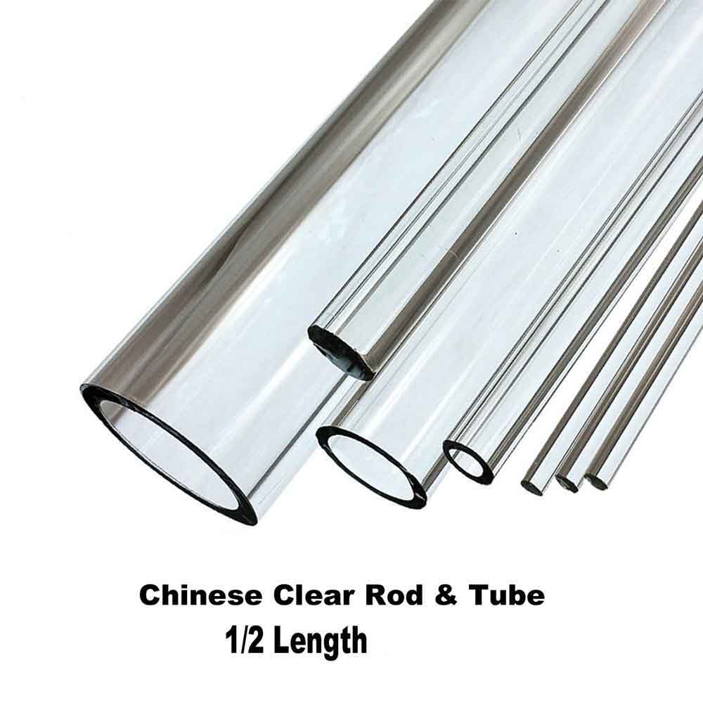 12 mm CLEAR BOROSILICATE ROD - 1/2 LENGTH by CHINA GLASS