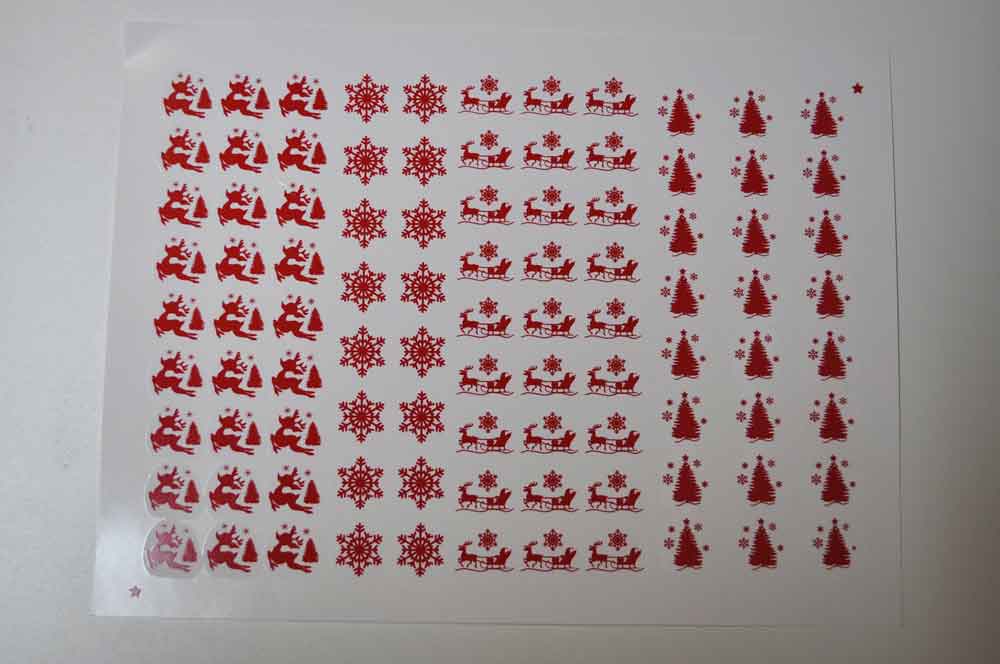 BORO DECALS - CHRISTMAS REINDEERS - RED THEME