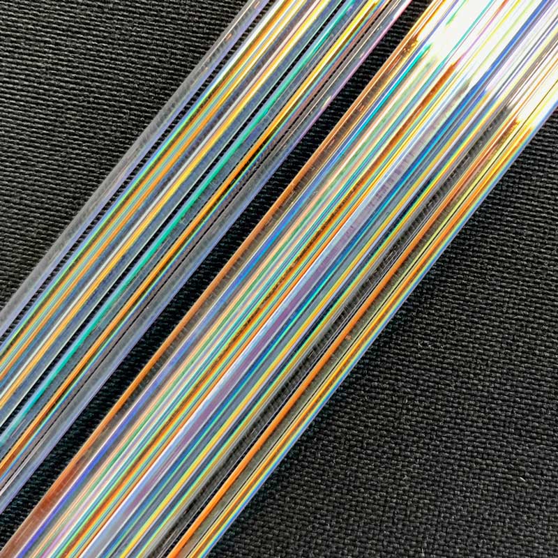DICHROIC STRINGER on CLEAR - 1mm - 96 coe. - TUBE OF 20 pcs.