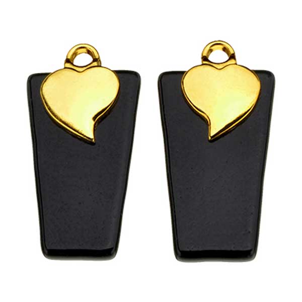 HEART EARRING BAILS - SMALL - GOLD PLATED