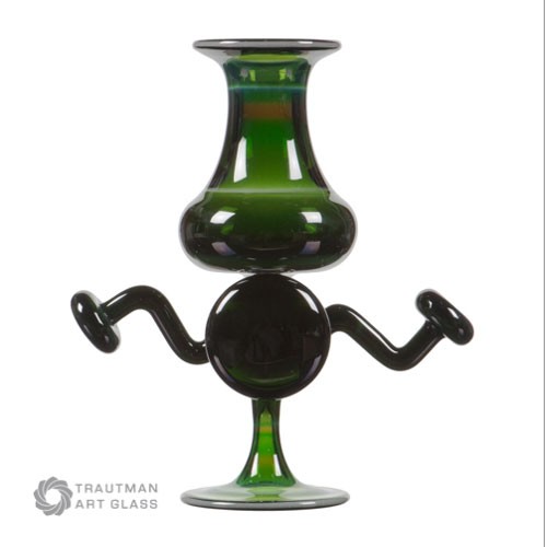 GREEN X RODS #044 by TAG GLASS