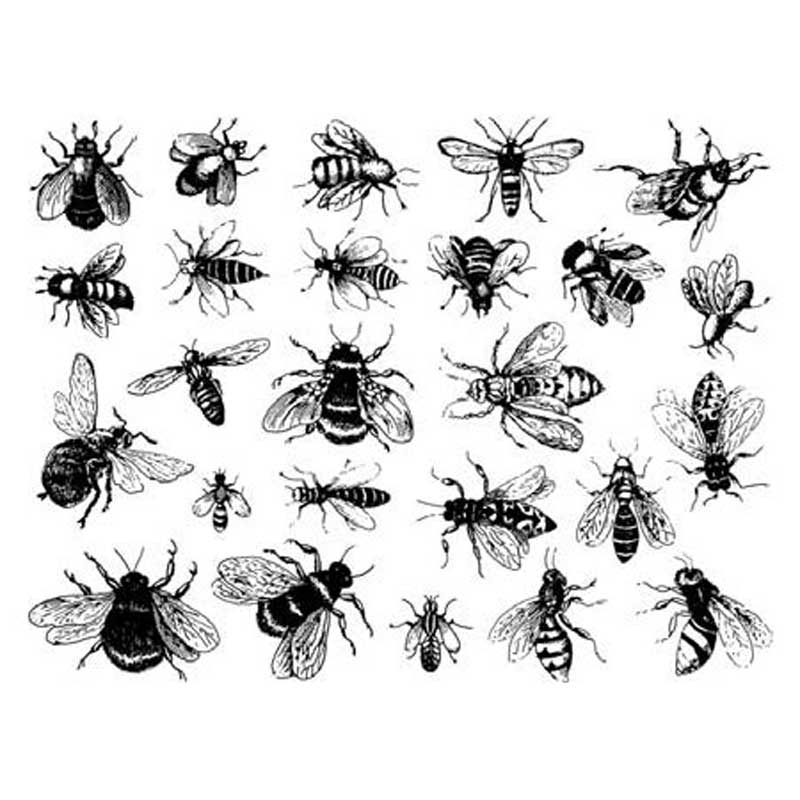 BEES - BLACK FUSIBLE DECALS