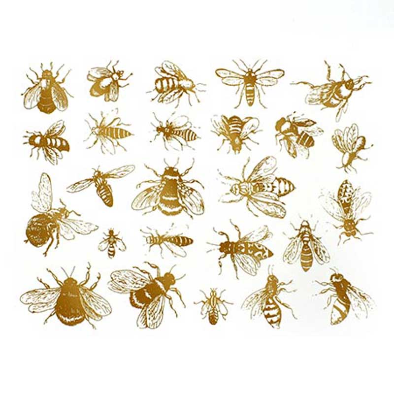 BEES - GOLD FUSIBLE DECALS