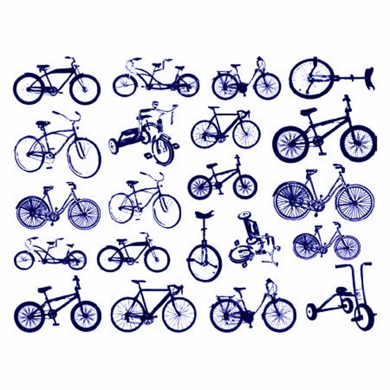 BICYCLES - BLUE FUSIBLE DECALS