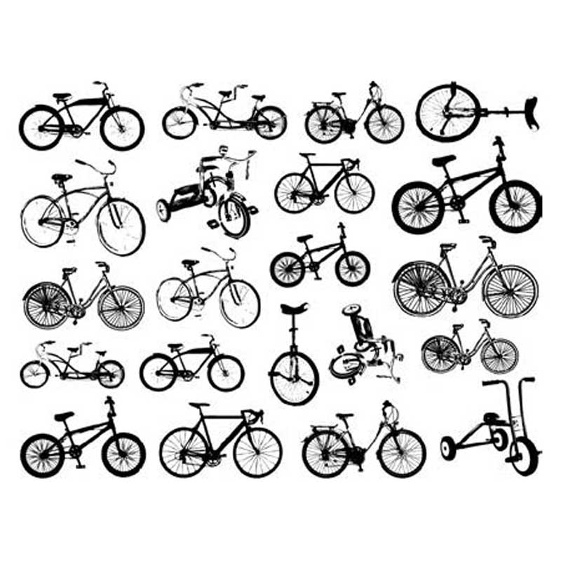 BICYCLES - BLACK FUSIBLE DECALS