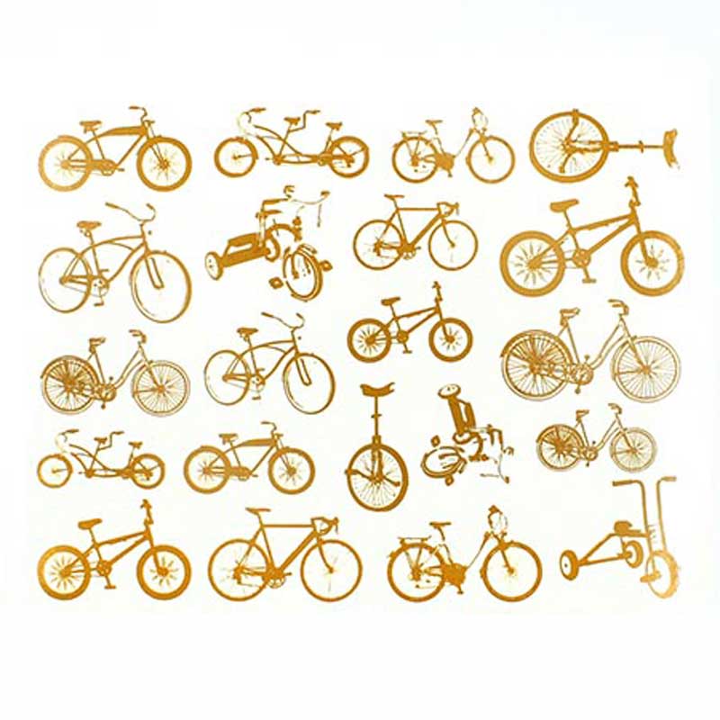 BICYCLES - GOLD FUSIBLE DECALS
