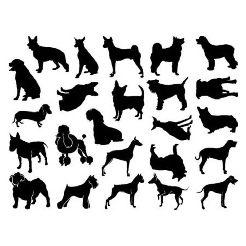 DOGS - BLACK FUSIBLE DECALS