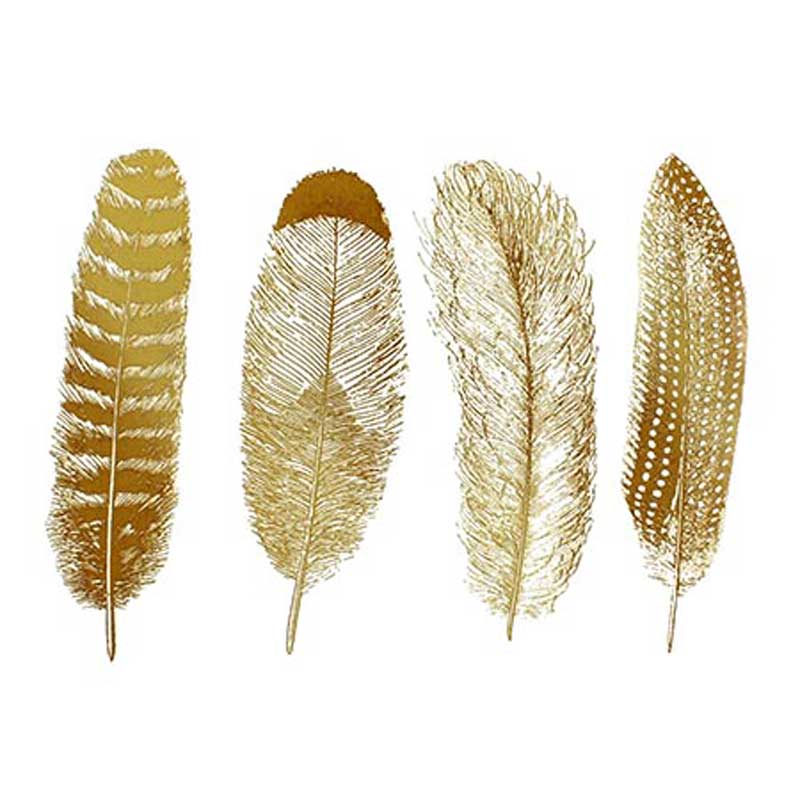 FEATHERS - GOLD FUSIBLE DECALS