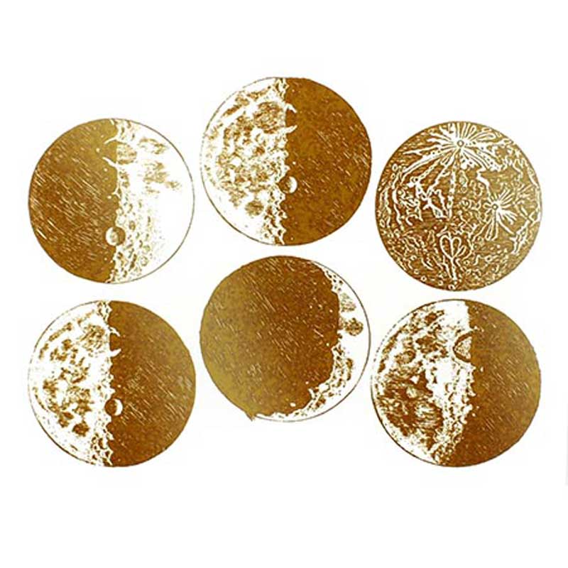 MOONS - GOLD FUSIBLE DECALS