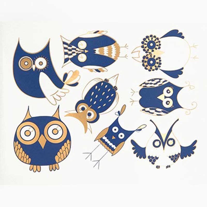 OWLS - BLUE/GOLD FUSIBLE DECALS