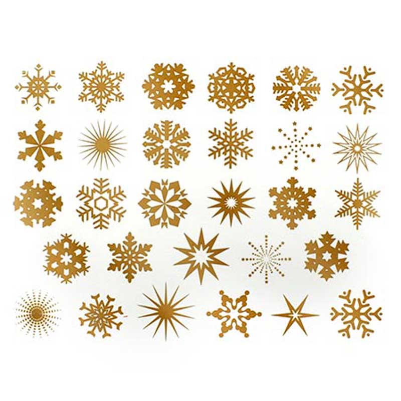 SNOWFLAKES - GOLD FUSIBLE DECALS