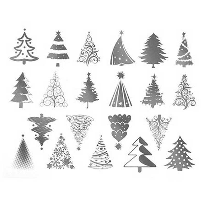 CHRISTMAS TREES - PLATINUM FUSIBLE DECALS