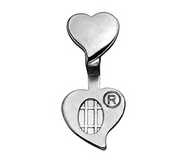 DOUBLE HEART JEWELRY BAILS - MEDIUM - SILVER PLATED