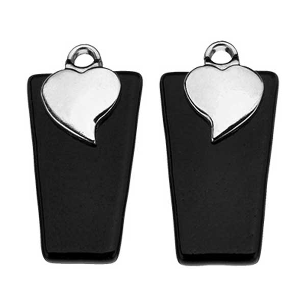 HEART EARRING BAILS - SMALL - SILVER PLATED