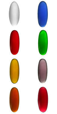 OVAL SMOOTH JEWELS - 36 x 19mm - (CLEAR AND ALL COLOURS)