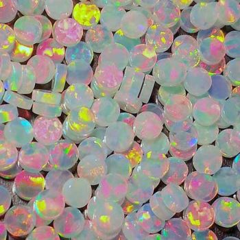 WHITE ROUND COIN 3mm OPALS by GILSON OPALS