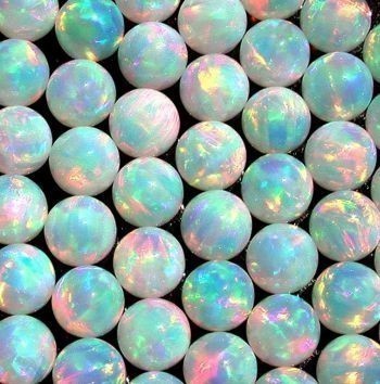 WHITE SPHERE 4mm OPALS by GILSON OPALS