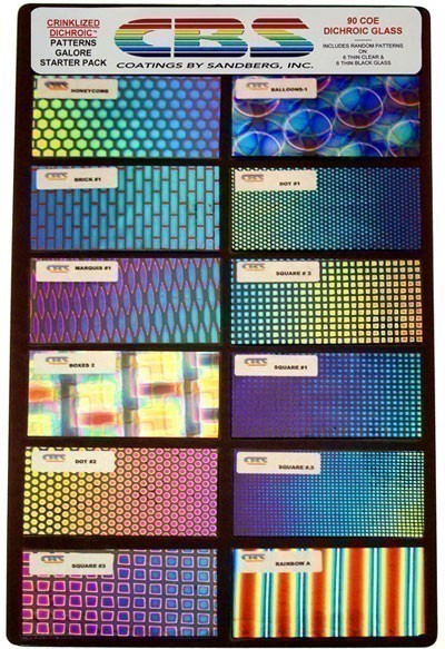 DICHROIC CRINKLIZED PATTERNS GALORE PIECES - 96 COE