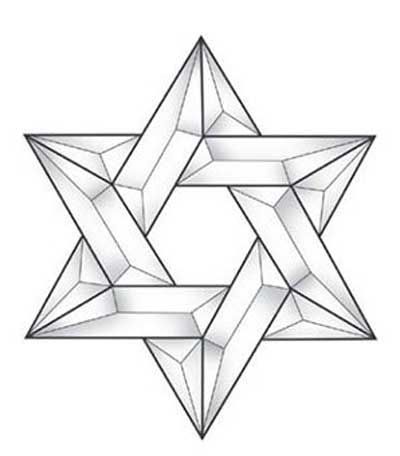 STAR OF DAVID BEVEL CLUSTER #EC210 by EXQUISITE BEVEL CLUSTERS