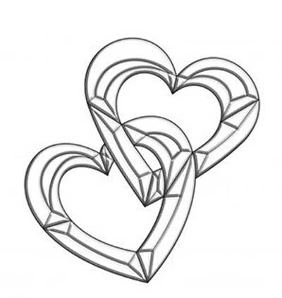 LOCKING HEARTS BEVEL CLUSTER #EC254 by EXQUISITE BEVEL CLUSTERS