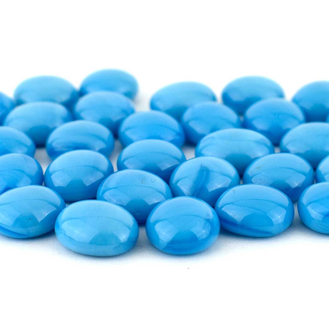 TURQUOISE BLUE OPAL PEBBLES by OCEANSIDE COMPATIBLE & SYS 96 GLASS