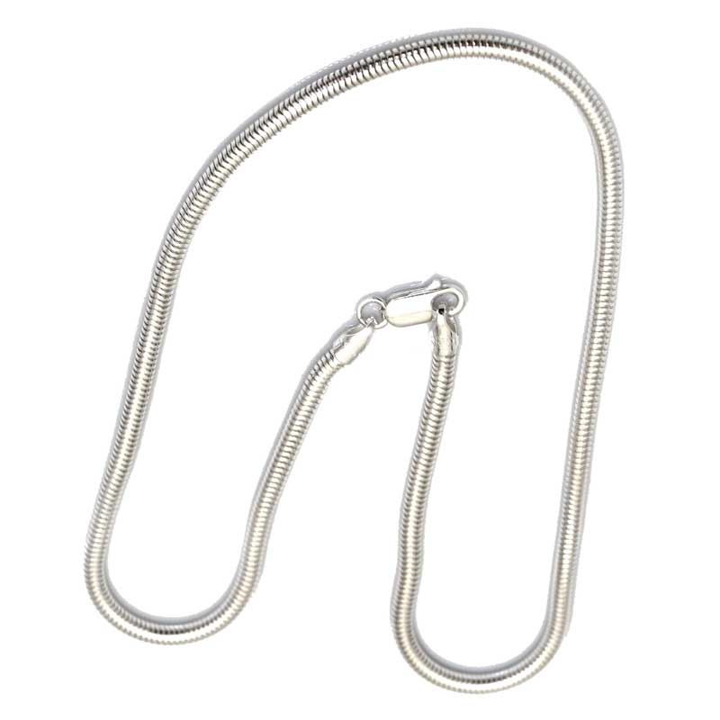 SNAKE CHAIN - STERLING SILVER with CLASP - 16" x 1.75mm