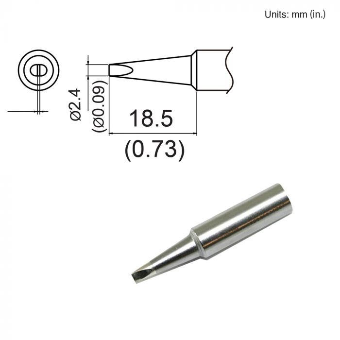 HAKKO 2.4MM (3/32") REPLACEMENT TIP FOR FX-601 IRON
