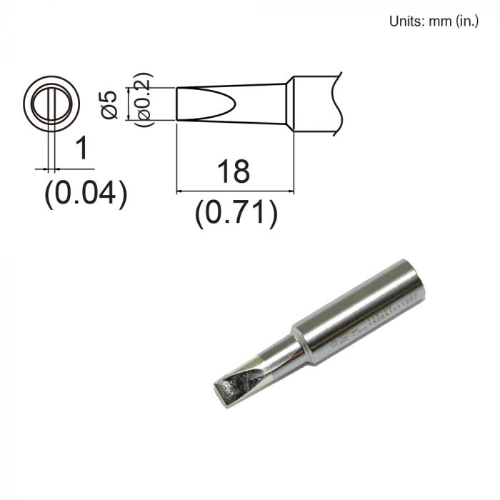 HAKKO 5MM (3/16") REPLACEMENT TIP FOR FX-601 IRON