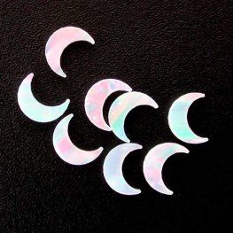WHITE CRESCENT MOON 5mm OPALS by DOPALS OPALS