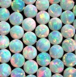 WHITE SPHERE 4mm OPALS by DOPALS OPALS