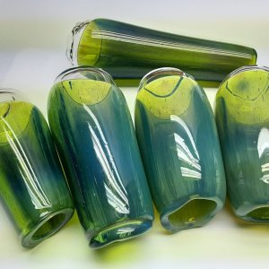 EGYPTIAN GREEN RODS by COMPETTITIVE GLASSWORKS