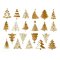 CHRISTMAS TREES - GOLD FUSIBLE DECALS